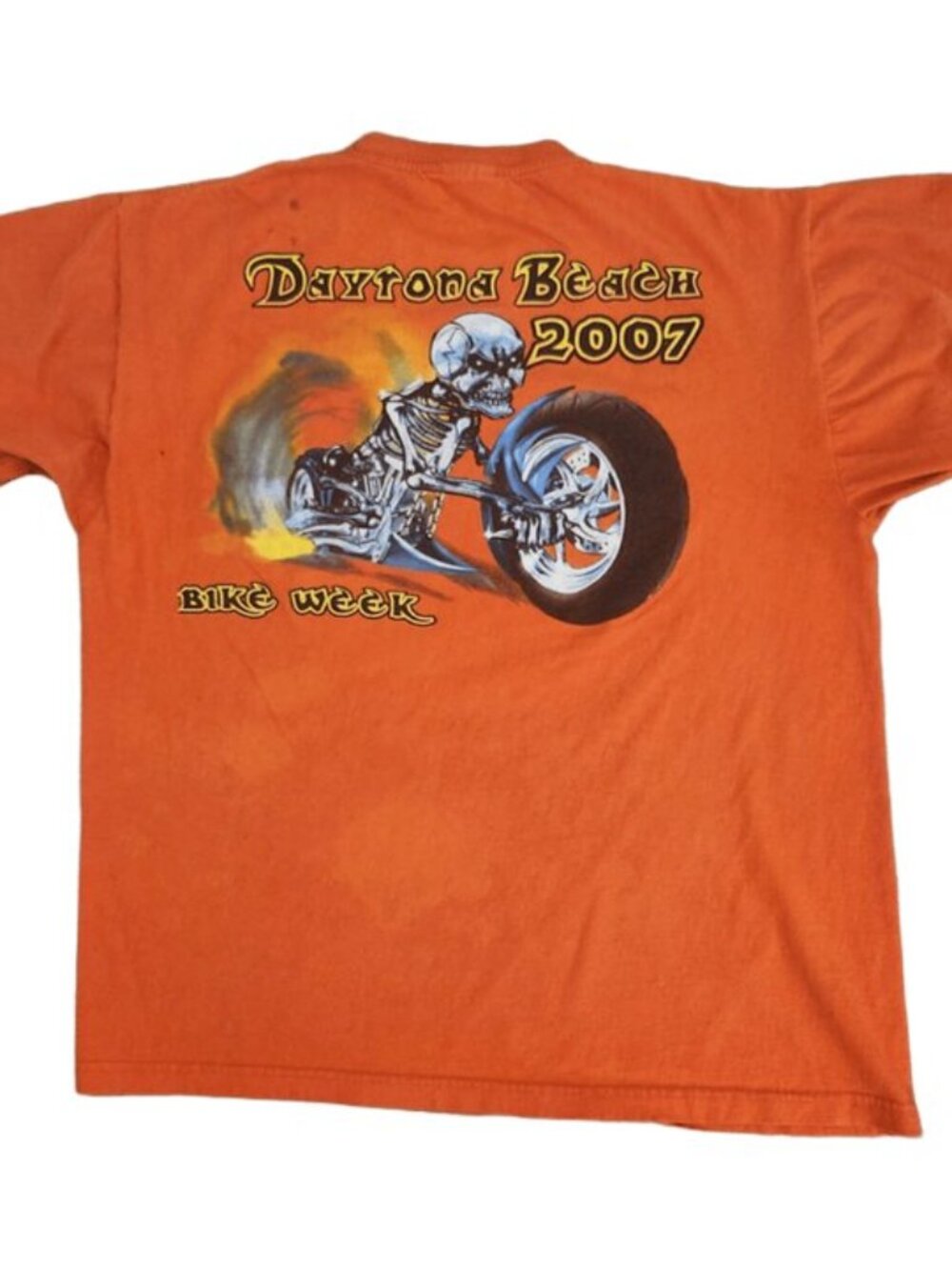 Daytona Beach 2007 Orange Bike Week Graphic T-Shirt XL